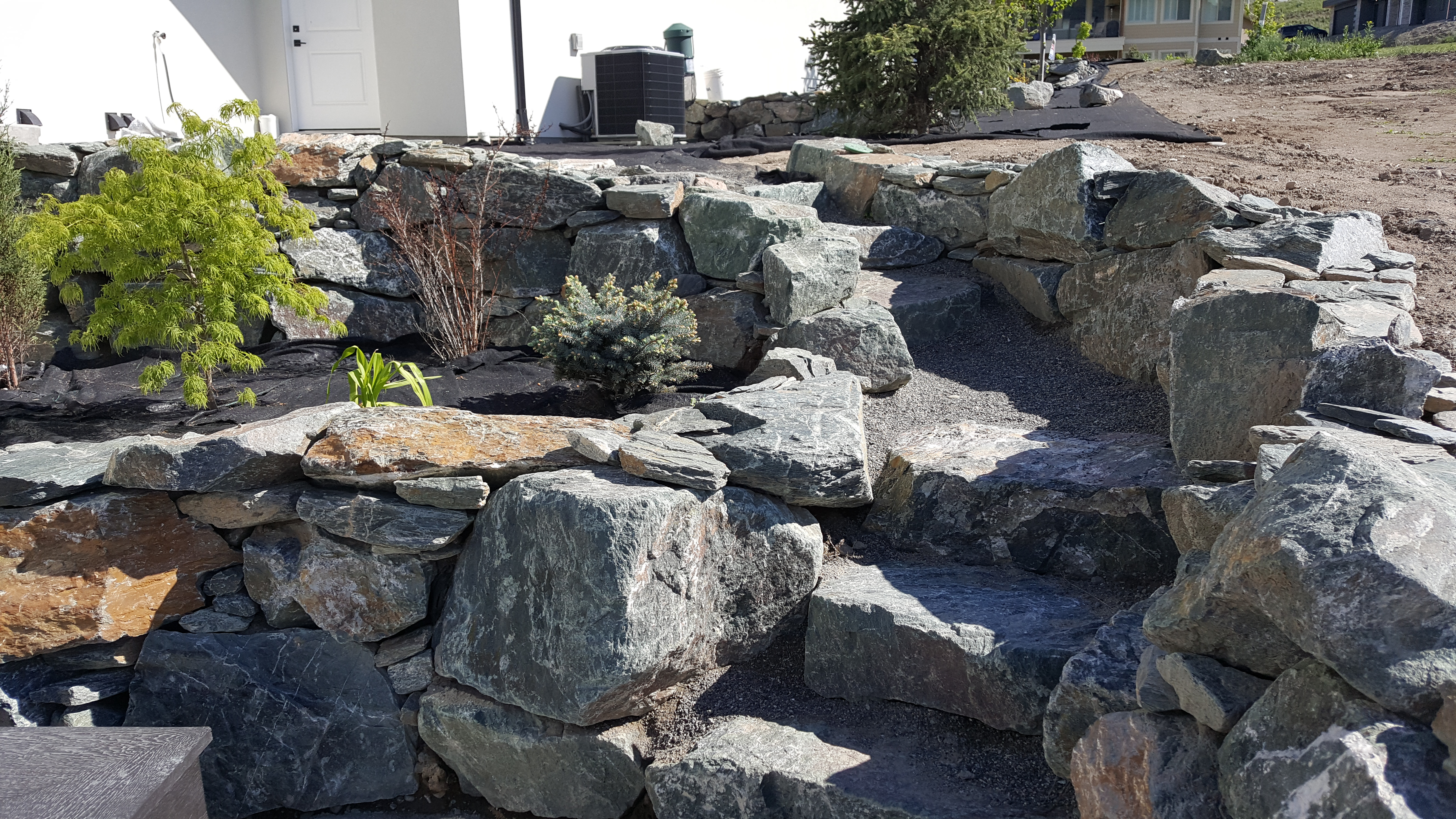 Stone stairway in Kamloops BC Tobiano Landscaping Kamloops