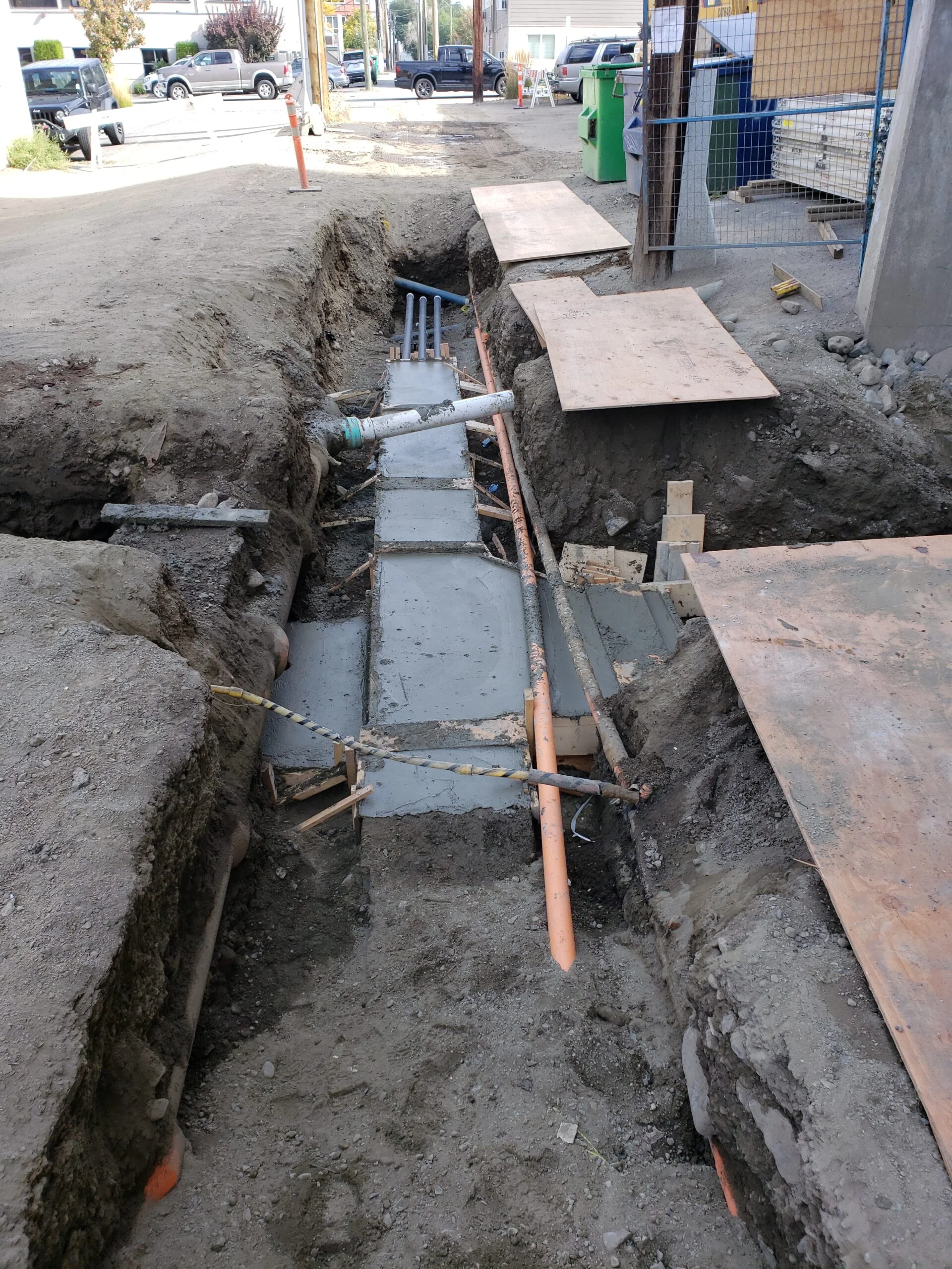 Underground electrical - 444 St Paul St = Electrical conduit encased in concrete