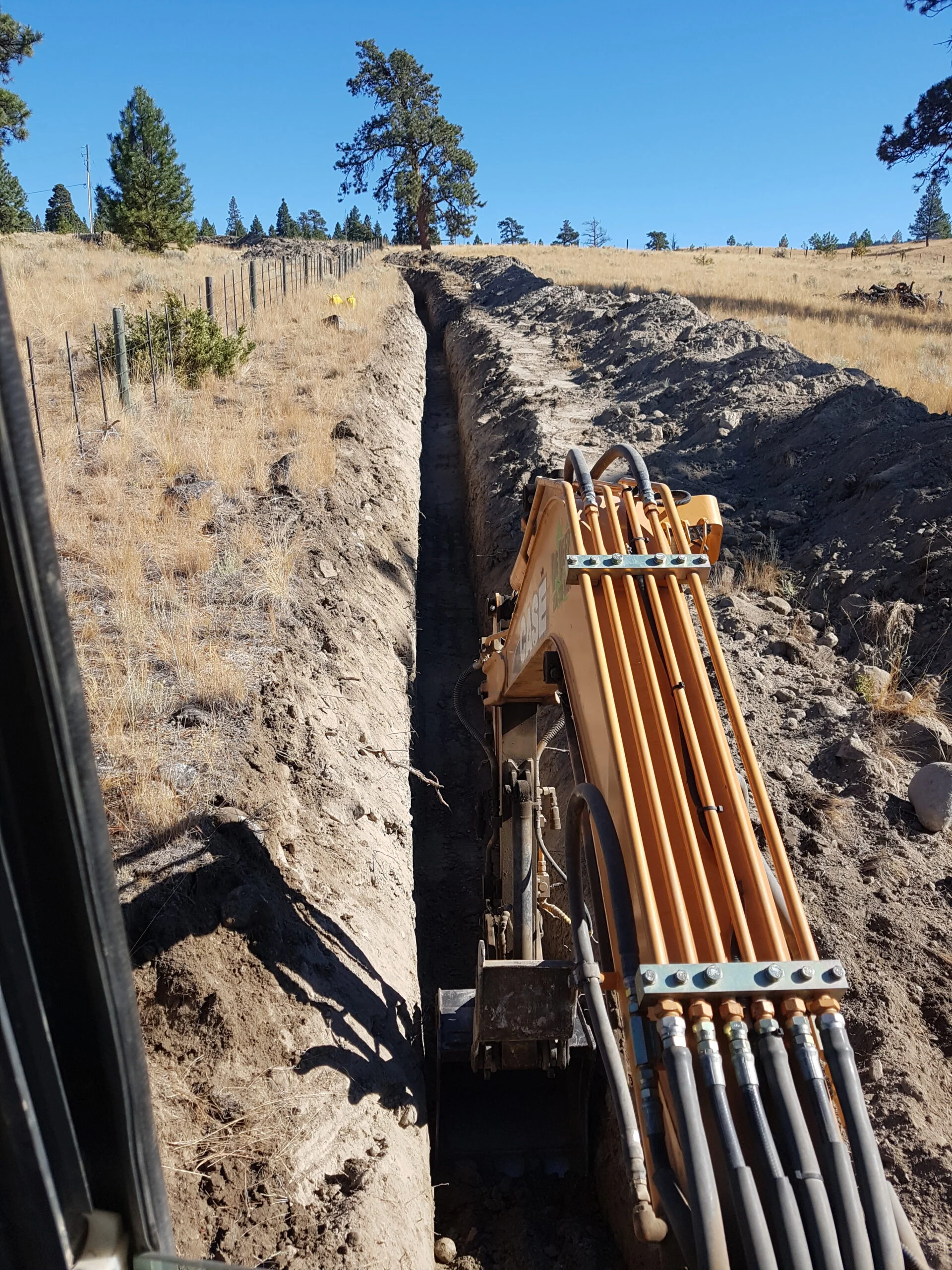 Water line install stump Lake.. dig and backfill