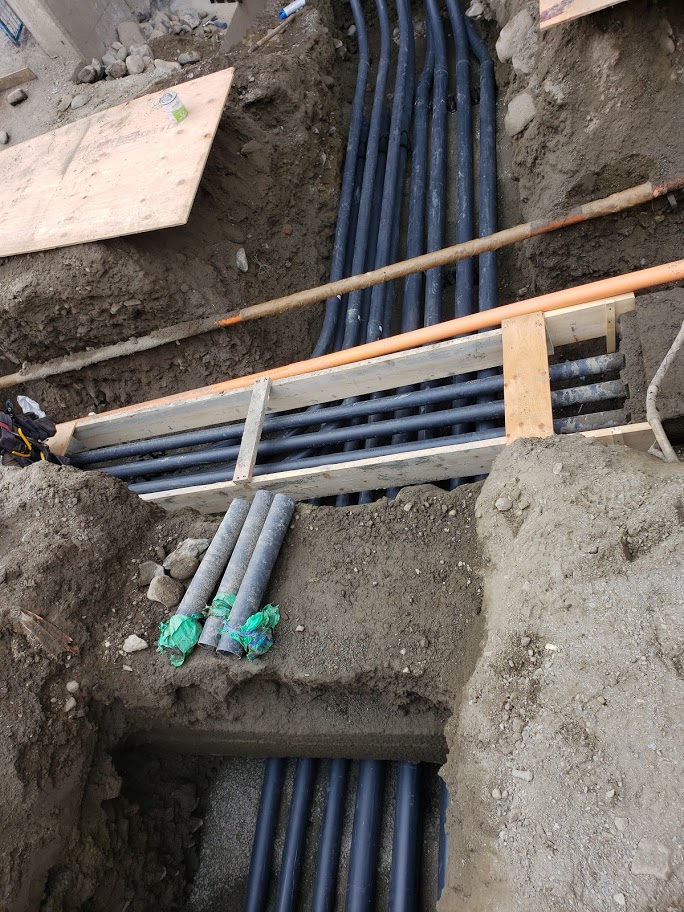 underground electrical conduit install